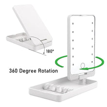 Charger l&#39;image dans la galerie, Miroir LED Rotatif Pliable + 5 pinceaux
